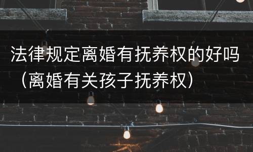 法律规定离婚有抚养权的好吗（离婚有关孩子抚养权）