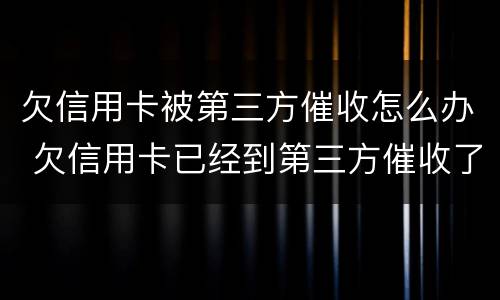 欠信用卡被第三方催收怎么办 欠信用卡已经到第三方催收了怎么办?