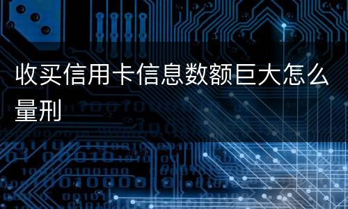 收买信用卡信息数额巨大怎么量刑