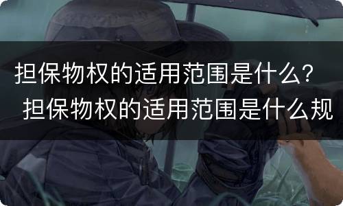 担保物权的适用范围是什么？ 担保物权的适用范围是什么规定