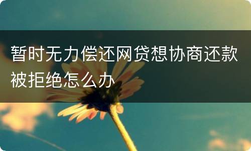 暂时无力偿还网贷想协商还款被拒绝怎么办