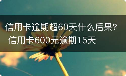 信用卡逾期超60天什么后果？ 信用卡600元逾期15天