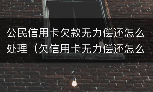 公民信用卡欠款无力偿还怎么处理（欠信用卡无力偿还怎么办）