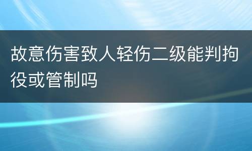 故意伤害致人轻伤二级能判拘役或管制吗