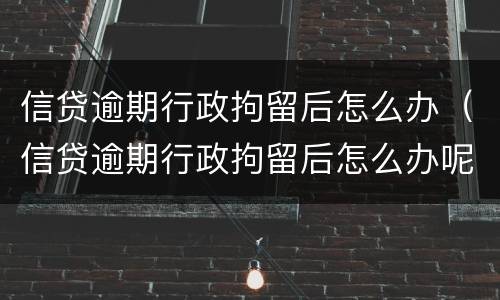 信贷逾期行政拘留后怎么办（信贷逾期行政拘留后怎么办呢）