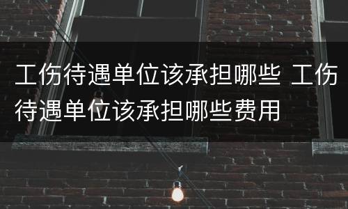工伤待遇单位该承担哪些 工伤待遇单位该承担哪些费用