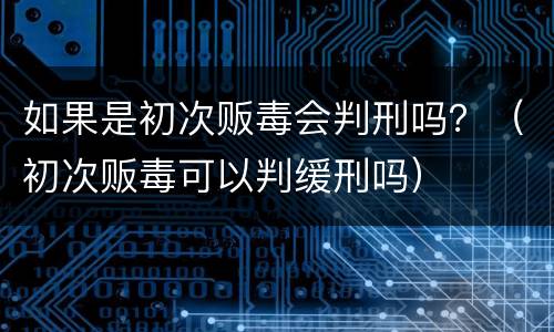 如果是初次贩毒会判刑吗？（初次贩毒可以判缓刑吗）