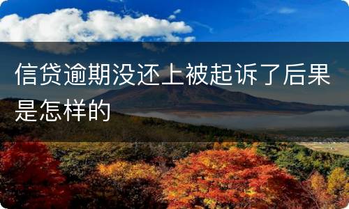 信贷逾期没还上被起诉了后果是怎样的