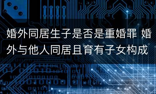 婚外同居生子是否是重婚罪 婚外与他人同居且育有子女构成重婚罪吗