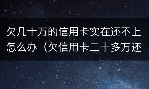 欠几十万的信用卡实在还不上怎么办（欠信用卡二十多万还不上怎么办）