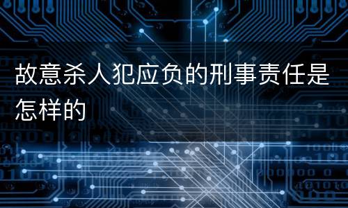 故意杀人犯应负的刑事责任是怎样的