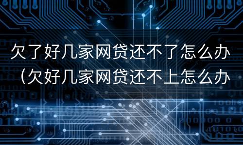 欠了好几家网贷还不了怎么办（欠好几家网贷还不上怎么办）