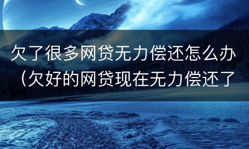 欠了很多网贷无力偿还怎么办（欠好的网贷现在无力偿还了怎么办啊）