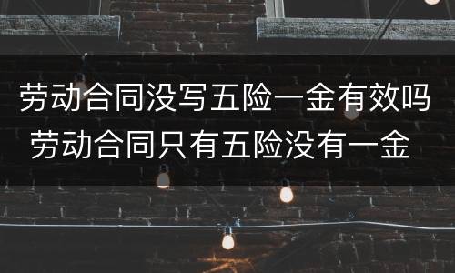 劳动合同没写五险一金有效吗 劳动合同只有五险没有一金