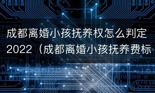 成都离婚小孩抚养权怎么判定2022（成都离婚小孩抚养费标准）