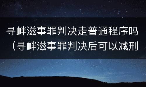 寻衅滋事罪判决走普通程序吗（寻衅滋事罪判决后可以减刑吗）