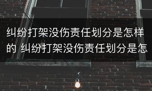 纠纷打架没伤责任划分是怎样的 纠纷打架没伤责任划分是怎样的行为