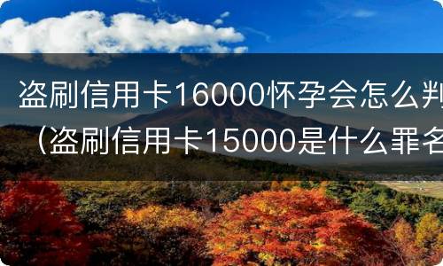 盗刷信用卡16000怀孕会怎么判（盗刷信用卡15000是什么罪名）