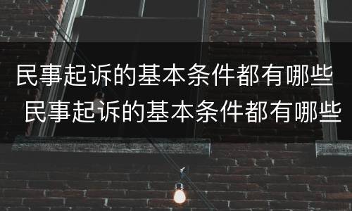 民事起诉的基本条件都有哪些 民事起诉的基本条件都有哪些内容