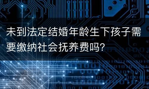 未到法定结婚年龄生下孩子需要缴纳社会抚养费吗？