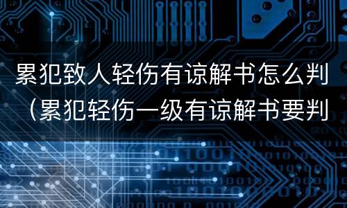累犯致人轻伤有谅解书怎么判（累犯轻伤一级有谅解书要判多久）