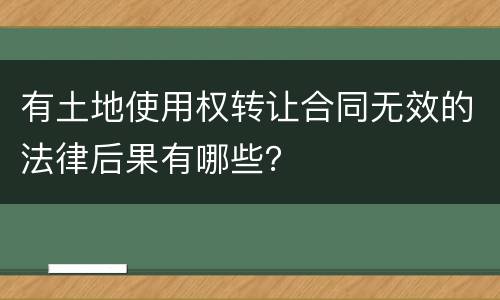 有土地使用权转让合同无效的法律后果有哪些？