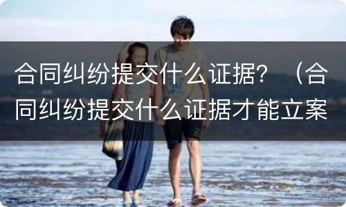 合同纠纷提交什么证据？（合同纠纷提交什么证据才能立案）