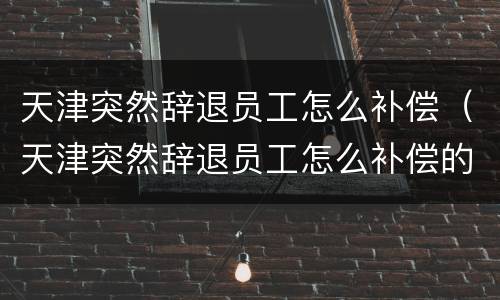 天津突然辞退员工怎么补偿（天津突然辞退员工怎么补偿的）