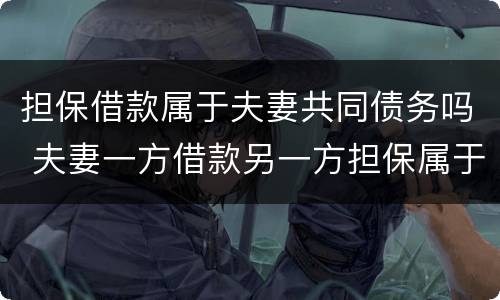 担保借款属于夫妻共同债务吗 夫妻一方借款另一方担保属于夫妻共同债务吗?