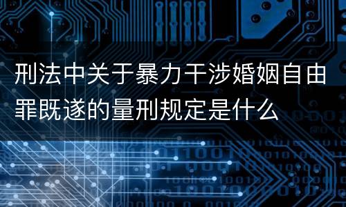 刑法中关于暴力干涉婚姻自由罪既遂的量刑规定是什么