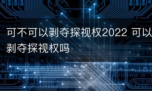 可不可以剥夺探视权2022 可以剥夺探视权吗