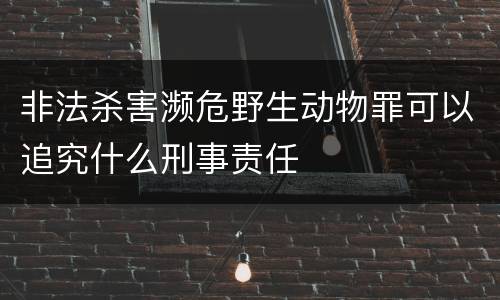 非法杀害濒危野生动物罪可以追究什么刑事责任