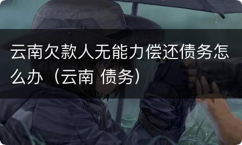 云南欠款人无能力偿还债务怎么办（云南 债务）