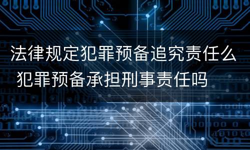 法律规定犯罪预备追究责任么 犯罪预备承担刑事责任吗