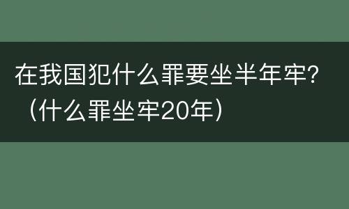 在我国犯什么罪要坐半年牢？（什么罪坐牢20年）