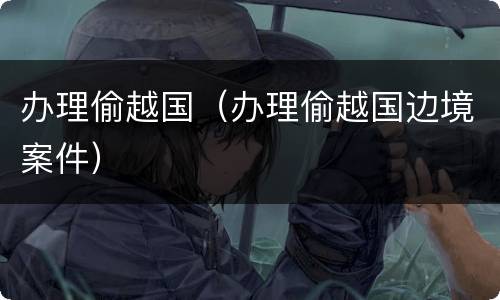 办理偷越国（办理偷越国边境案件）