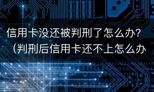 信用卡没还被判刑了怎么办？（判刑后信用卡还不上怎么办会判刑吗）