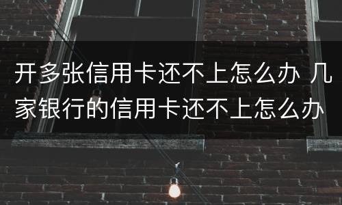 开多张信用卡还不上怎么办 几家银行的信用卡还不上怎么办