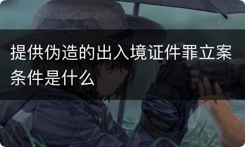 提供伪造的出入境证件罪立案条件是什么