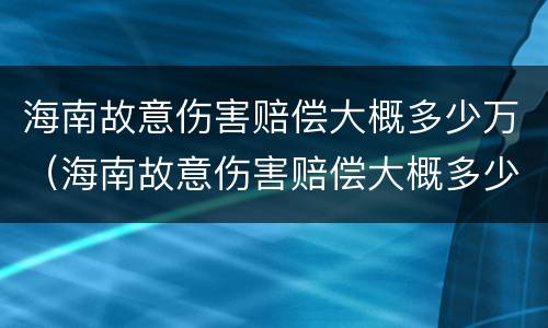 海南故意伤害赔偿大概多少万（海南故意伤害赔偿大概多少万元）