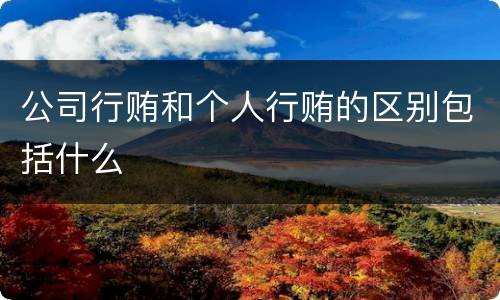 公司行贿和个人行贿的区别包括什么