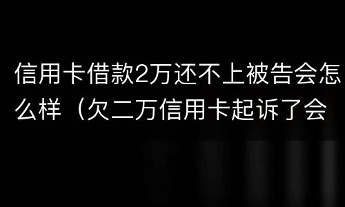 信用卡借款2万还不上被告会怎么样（欠二万信用卡起诉了会怎么样）