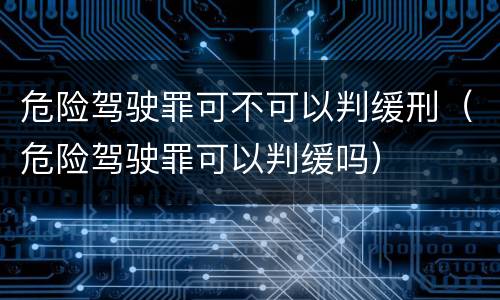 危险驾驶罪可不可以判缓刑（危险驾驶罪可以判缓吗）