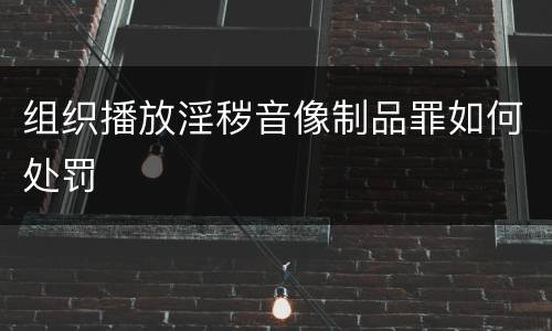 组织播放淫秽音像制品罪如何处罚