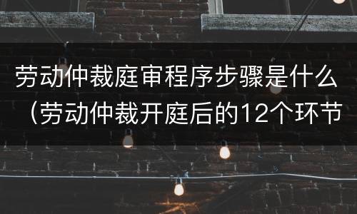 劳动仲裁庭审程序步骤是什么（劳动仲裁开庭后的12个环节）