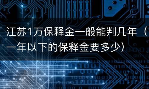 江苏1万保释金一般能判几年（一年以下的保释金要多少）