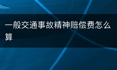 一般交通事故精神赔偿费怎么算