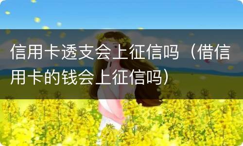 信用卡透支会上征信吗（借信用卡的钱会上征信吗）