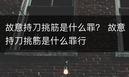 故意持刀挑筋是什么罪？ 故意持刀挑筋是什么罪行