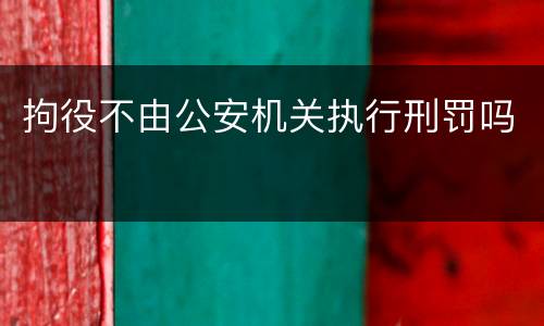 拘役不由公安机关执行刑罚吗